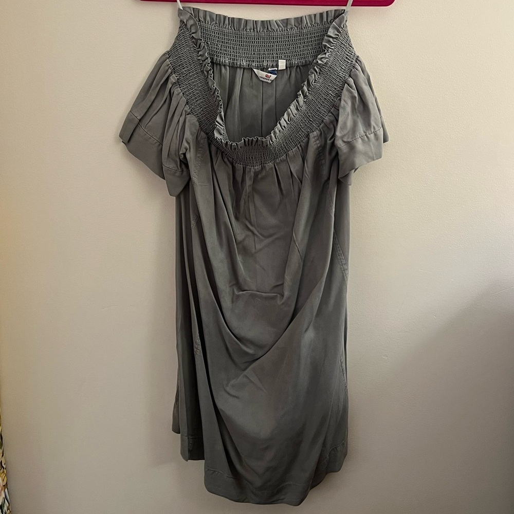 Vineyard Vines Gray Off-Shoulder Dress